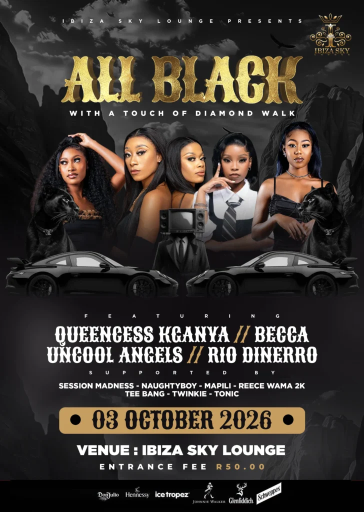All Black with a Touch of Diamond Walk event at Ibiza Sky Lounge