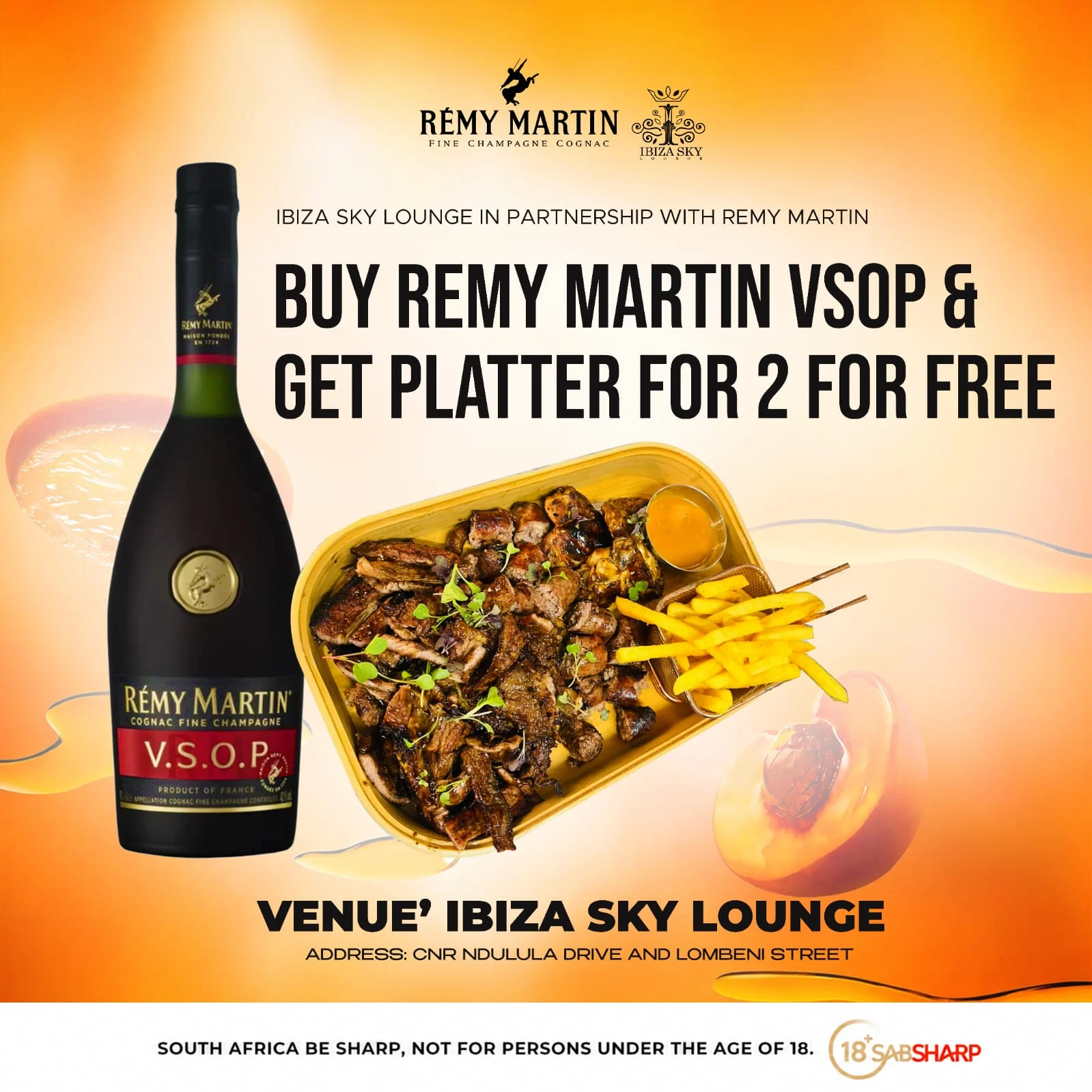 Rémy Martin VSOP with free platter for two at Ibiza Sky Lounge